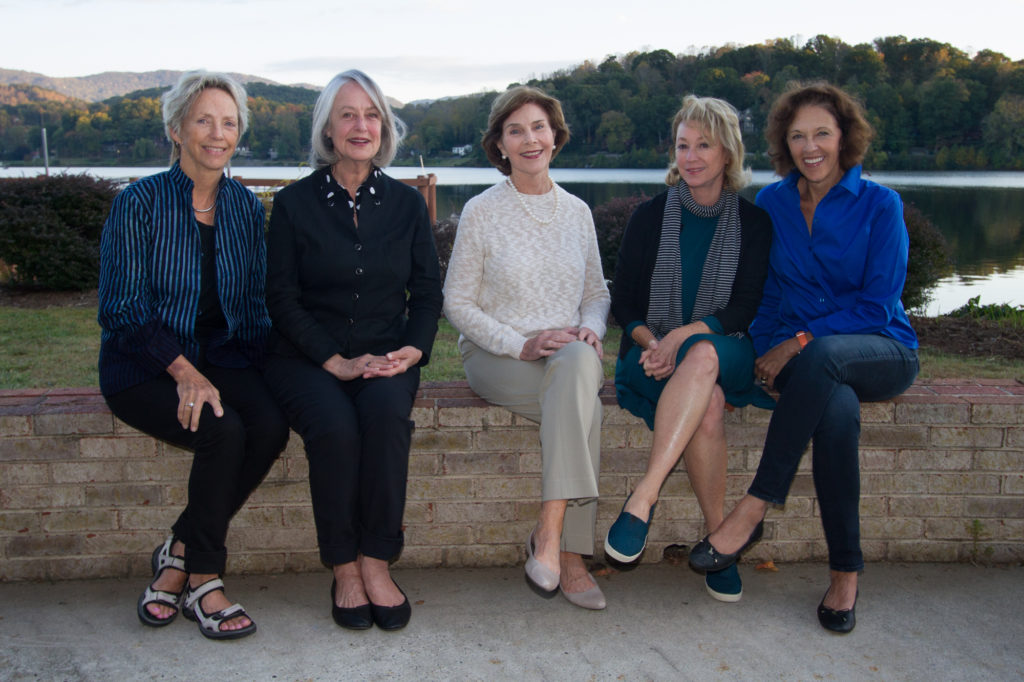 laura-bush-by-the-lake